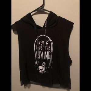 Never Trust The Living croptop by Black Craft Cult